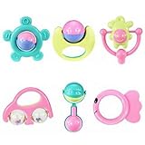 動物Handbells – SODIAL ( R ) 6個動物Handbells Developmentalトイベッドベル子供赤ちゃんおもちゃRattle Lovely