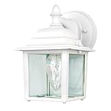 Sunset Lighting F7850-30 Outdoor Wall Sconce with Clear Glass, White Finish [並行輸入品]