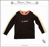 刺繍入りフォーマルに映える高級感ある長袖Ｔシャツ（JPBt)ブラウン 85cm