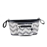 oenbopo ベビーカー用バッグ リンク ボトル ホルダー 多機能小物入れ 取り外し可能ポーチ付き イヤホンの穴付き 飲み物やお財布や携帯電話やカメラなど ジッパーポケットストローラーオーガナイザー