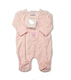 Baby Girls Pink Velour Premature Sleepsuit With Pocket - Love and Hugs (5-8lbs/2.3 - 3.6kg) by KATIE