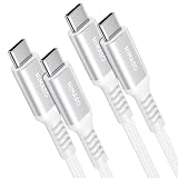 【2本セット】 NIMASO USB-C & Type C ケーブル 【2m+2m ホワイト USB C 2.0 PD対応 60W 3A急速充電 高耐久ナイロン編み】 iPhone16/15シリーズ、iPad、MacBook、Sony等Type-c機種対応NCA24B1118