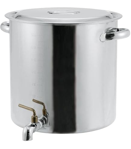 【中古】遠藤商事 SA18-8 蛇口付寸胴鍋 20L ステンレス寸胴 業務用 Amazon｜遠藤商事 SA18-8蛇口付寸胴(目盛付) 33cm 20A3/4インチ｜寸胴