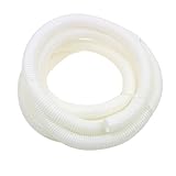SODIAL(R)11.5Ft 25mm外径白いプラスチック製のフレキシブルコルゲートホースチューブとパイプ