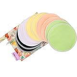 Storeofbaby 10 Pack/5 Pairs Organic Bamboo Nursing Pads with Carry Bag - Reusable ,Ultra Soft,Washab