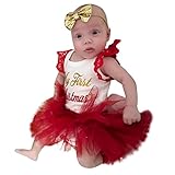 ベビー服セット、ppbuy幼児用キッズ赤ちゃん女の子Deer Plaidプリンセスパーティーミスコンテストクリスマスドレス服 3T レッド