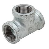 Everflow Supplies GMRT0342 3/4" x 1/2" Galvanized Malleable Reducing Tee with Female Threaded Fittin