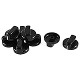 uxcell ガスストーブノブ ガスこんろ オーブンスイッチ 点火ツマミ コントロールノブ　プラスチック製ノブ　ブラック　8個入