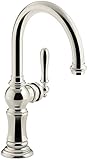 KOHLER K-99264-SN Artifacts Single-Hole Bar Sink Faucet with 13-1/16-Inch Swing Spout and Arc Spout 