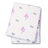Lulujo Swaddling Blanket (Pink Hippos) by lulujo