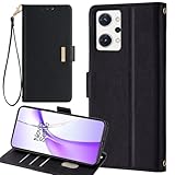 Oppo Reno9 A ケース Reno7 A OPG04 ケース Reno 7A 9A 手帳型 A201OP A301OP ワイモバイル CPH2353 楽天モバイル au SIMフリー 通用 おっぽ ネノ7A ネノ9A ストラップケース Reno9A Reno7A カバー オッポ OPG04 適用 Cobeimisr case 携帯カバー ストラップ ストラップ付き スマホケース ブラック