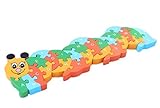 Yuelian(TM) 子供知育玩具 幼児 木製のおもちゃ 玩具 アルファベットや数字 アニマル 動物  遊具 木製パズル 組み合わせ ケムシ