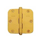 Baldwin 1135.030 Full Mortise 5/8-Inch Radius Corner 3-1/2-Inch x 3-1/2-Inch Hinge, Lifetime Polishe