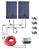 ECO-worthy 100W ソーラーパネル: 100 W *2 ソーラーパネル + ソーラー配線 + 15A チャージャーコントローラー + Z 取付金具