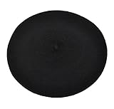 Plus Nao(プラスナオ) 子供用ベレー帽 定番デザイン ベレーキャップ シンプル 無地 秋冬 マニッシュ キッズ ジュニア 女の子 男の子 KIDS - ブラック