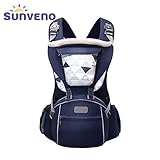 赤ちゃん抱っこひも_Sunveno新しいデザイン人間工学に基づいたベビーキャリア_Navy Blue_Waistline:70-130cm