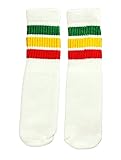 （スケーターソックス）SkaterSocks ベビー キッズ 赤ちゃん 子供 ロングソックス BABY KIDS(10インチ)（ホワイト×ラスタカラー）