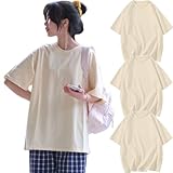 [SoarUnique] 8オンス厚手 メンズ Tシャツ 2025春夏 100%コットン 半袖 ビッグシルエット オーバーサイズ ストレッチ カジュアル 無地 重ね着対応 速乾 シンプル 白 黒