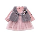 ベビー服 女の子ワンピース 子供服 Pojour 冬 防寒 小ハートドレス 可愛いベスト付きワンピース オシャレ綿 厚手 裏毛 通園 発表会 旅行 記念日 プレゼント ピンク