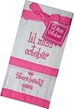 Lil Miss October Future Beauty Queen Baby Burp Bib Cloth Cotton Towel - Set of 2 by Mud Pie