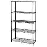 山善(YAMAZEN) メタルラック本体 ブラック 86.5×39×159cm 木製棚板2枚セット 耐荷重250kg ICM-15875J(BK) WB