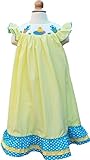 AngelineブティックClothing Girls Easter Chickスモックビショップドレス カラー: イエロー