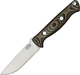 Bark River Bravo Gunny固定刃ナイフ、3.625in、A - 2ツールスチール刃、Mil Spec Camo g10ハンドル