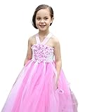 JSファッション チュールチュチュ プリンセスドレス 130-140サイズ ピンク×ホワイト [並行輸入品]