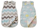 【まとめ買い】サンデシカ ふわふわ6重ガーゼ スリーパー(L) 2枚セット くも+シェブロンSX 7311-9999-53