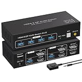 4K 144hz HDMI DisplayPort KVM 切替器 デュアル モニター SW222 8K 60Hz 4K 120Hz USB3.0 スイッチャー 2PC 共有 スイッチャー 4USB セレクター 手動 USB3.0 4ポート マウス キーボード プリンター スイッチ HDTV プロジェクター モニター ビデオ 対応
