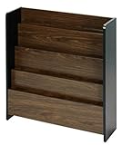 【サンニード】マガジンラック MR-80 ウォールナット ブラック 黒 幅80 奥行25 高さ85 AW-S1