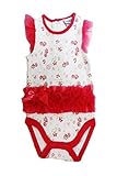 Kyle and Deenaベビー女の子Onesie Fril Waiste 03か月でピンクとホワイト