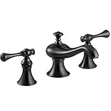 Wovierクロム/つや消しニッケル/ Oil Rubbed Bronzeウォーターフォール浴室シンク蛇口、2つハンドル3つ穴洗面所蛇口、Widespread Basinミキサータップ 84232