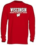NCAA Wisconsin Badgers Men 's OVB Long Sleeve Thermalシャツ、M、レッド