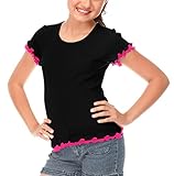 Kavio 。Big Girls 7 – 16 Lettuce Edgeショートスリーブトップ US サイズ: XL