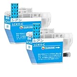 ブラザー 用 インク LC411-C(シアン)【1色セット*2(合計2本)】対応：DCP-J928N-W/DCP-J928N-B/DCP-J528N/MFC-J905N/DCP-J915N/DCP-J1800N/DCP-J926N-W/DCP-J926N-B/DCP-J526N/MFC-J904N/MFC-J739DN/MFC-J739DWN/MFC-J939DN