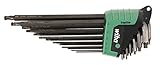 WIHA 36689 ErgoStar Torx Ball End and Standard L-Key Set T5-T45 in Automatic Fast Open Holder, 13-Pi