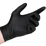 Black Nitrile Disposable Gloves 5 Mil Thickness Powder Free Textured Fingertips Latex Free Heavy Dut
