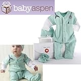 【出産祝い用ギフトラッピング無料】BabyAspenベビーアスペン　ドクターお医者さんコスチュームベビー服セット　カバーオール&ハット&ブーティー3点セット　ギフトBOX入り【並行輸入】