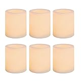 Inglow CG10286WH6 Battery-Operated 1-3/4-Inch Flameless Wax-Covered LED Votive Candle, 6-Pack, White
