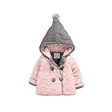 Pojour ベビー服 子供服 女の子 秋冬 防寒 おしゃれ かわいいコート 厚手 ソフトジャケット 裏毛 長袖 暖かいジャケット ベビールームウェア 普段着 カジュアル 旅行 記念日 プレゼント ピ