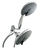 LDR 520 3066CP Pulstar Dual Head Massage Shower Kit with 3 Function Showerhead, 3 Function Handheld 