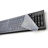 デスクトップ PC キーボード プロテクター キーボードカバー 2枚入 極薄 高い透明感 防水 静音 防塵 耐磨 シリコンキーボードカバー 17〜19インチ（445x140mm）対応可能 パソコンキーボードプロテクター