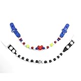 エルフ ベビー (Fairy Baby) 可愛い おしゃぶりホルダー 100 %無毒シリカゲル珠 多機能 2枚組 ブルーとブラック