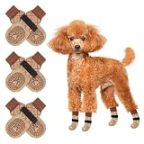 BEAUTYZOO 犬 靴下 滑り止め 足舐め防止 足保護 6個セット ハードウッド床用 防寒防熱 転倒防止 小型犬 中型犬 大型犬 シニア犬用 脱げにくい 肉球保護 通気性 介護 室内履き