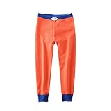 PANCY 子供服 秋冬 長ズボン 裏起毛 防寒 ストレッチパンツ リブ 女の子 男の子 多色(130cm,オレンジ)
