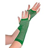 Party Perfect Team Spirit Fishnet Glove Accessory Green Nylon 9 Pack of 2 [並行輸入品]