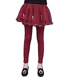 Ainial　レギンス　子供　女の子　春秋　スカート付き　スカッツ　チュール　ふわふわ　可愛い　花の刺繍　おしゃれ　スパッツ　キッズ　ガールズ　ロングパンツ　ボトムス　長ズボン　通園　通学