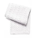 Esteffi Cable Knit Wool Blend Baby Blanket Ivory [並行輸入品]