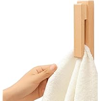Amazon.co.jp: siawadeky タオル掛け 木製 タオルハンガー